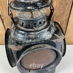 Vintage 4 Signal Railroad Signal Lantern Dressel Arlington NJ USA RR Light