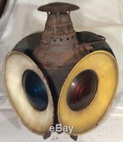 Vintage 4-Way DL&W Railroad Signal Light Lantern Dressel Arlington NJ USA 17H