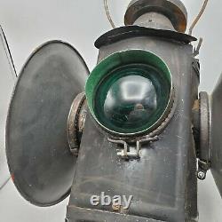 Vintage 4-Way Railroad Train Kerosene Signal Lantern Switch Lamp 16 Tall