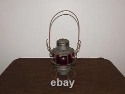 Vintage 9 Nycs New York Central Train Railroad Subway Adlake Red Globe Lantern