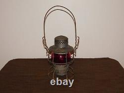 Vintage 9 Nycs New York Central Train Railroad Subway Adlake Red Globe Lantern