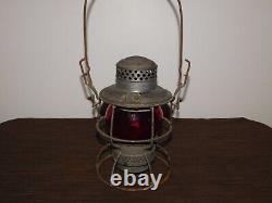 Vintage 9 Nycs New York Central Train Railroad Subway Adlake Red Globe Lantern