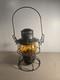 Vintage A&W Co. Railroad Lantern With Amber Etched Globe