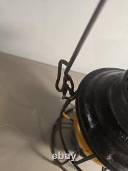 Vintage A&W Co. Railroad Lantern With Amber Etched Globe