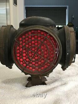 Vintage ADLAKE 4-Way Lantern Railroad Switch Marker Signal Lamp LEFT