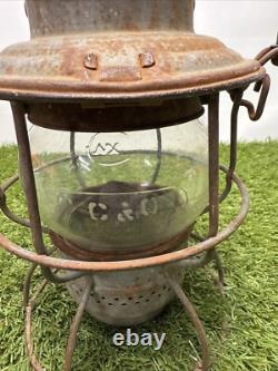 Vintage ADLAKE KERO C&O Railroad Lantern Lamp 340 3-40 Chesapeake & Ohio 1921