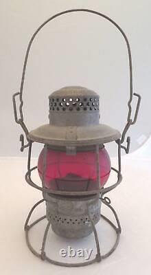 Vintage ADLAKE Kero ROCK ISLAND Red Globe Train LANTERN Railroad Signal Lamp Old