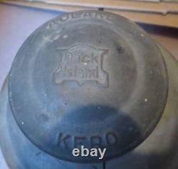 Vintage ADLAKE Kero ROCK ISLAND Red Globe Train LANTERN Railroad Signal Lamp Old