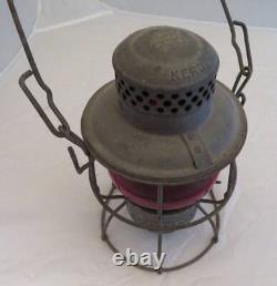 Vintage ADLAKE Kero ROCK ISLAND Red Globe Train LANTERN Railroad Signal Lamp Old