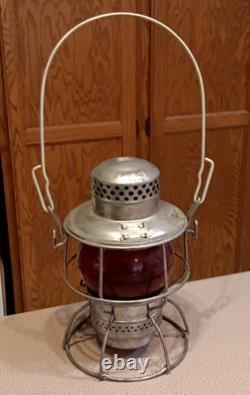 Vintage ADLAKE Kerosene LANTERN Railroad Train RED GLASS BULB $ no reserve $