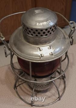 Vintage ADLAKE Kerosene LANTERN Railroad Train RED GLASS BULB $ no reserve $