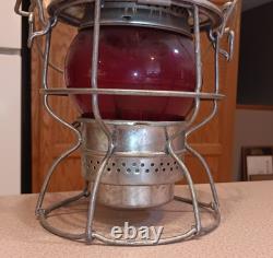 Vintage ADLAKE Kerosene LANTERN Railroad Train RED GLASS BULB $ no reserve $