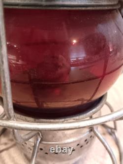 Vintage ADLAKE Kerosene LANTERN Railroad Train RED GLASS BULB $ no reserve $