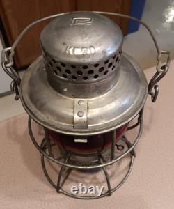 Vintage ADLAKE Kerosene LANTERN Railroad Train RED GLASS BULB $ no reserve $