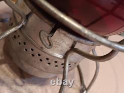 Vintage ADLAKE Kerosene LANTERN Railroad Train RED GLASS BULB $ no reserve $