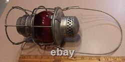 Vintage ADLAKE Kerosene LANTERN Railroad Train RED GLASS BULB $ no reserve $