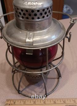 Vintage ADLAKE Kerosene LANTERN Railroad Train RED GLASS BULB $ no reserve $