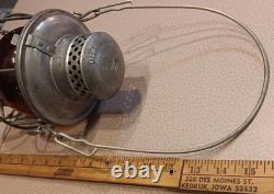 Vintage ADLAKE Kerosene LANTERN Railroad Train RED GLASS BULB $ no reserve $