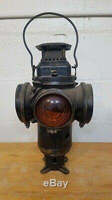 Vintage ADLAKE Non Sweating 4 Way Lamp Railroad RR Switch Lantern Chicago