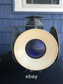 Vintage ADLAKE Non-Sweating Lamp 4-Way Lantern B&O RAILROAD light works