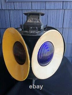 Vintage ADLAKE Non-Sweating Lamp 4-Way Lantern B&O RAILROAD light works