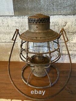 Vintage Adams & Westlake CI&S Railroad Lantern withCI&S Etched Globe