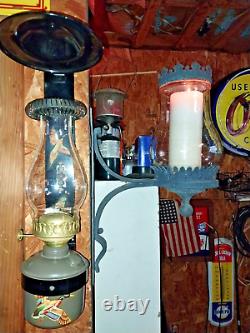 Vintage Adams & Westlake Co. Chicago Wall Railroad Lantern Lamp Adlake Antique
