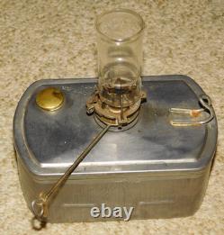 Vintage Adams Westlake Co Railroad Caboose Marker oil Lantern Burner Pyrex glass