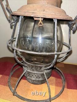 Vintage Adams Westlake Company C & N. W. Ry Railroad Lantern Chicago Clear Glass