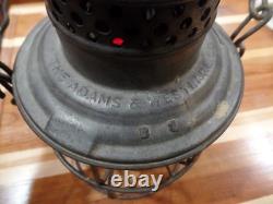 Vintage Adams Westlake Railroad Lamp With C&nwry Red Etched Shade& Matching Body