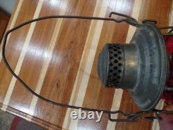 Vintage Adams Westlake Railroad Lamp With C&nwry Red Etched Shade& Matching Body