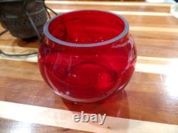 Vintage Adams Westlake Railroad Lamp With C&nwry Red Etched Shade& Matching Body