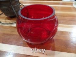Vintage Adams Westlake Railroad Lamp With C&nwry Red Etched Shade& Matching Body