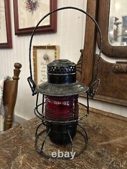 Vintage Adams & Westlake Railroad Lantern-Southern R. Y. Red Globe