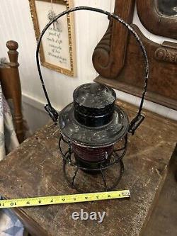 Vintage Adams & Westlake Railroad Lantern-Southern R. Y. Red Globe