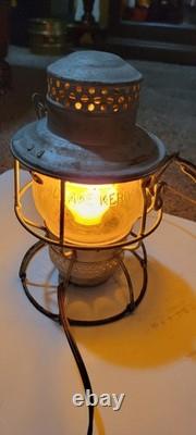 Vintage Adams & Westlake Railroad Lantern with Clear Globe Cnx Electrified