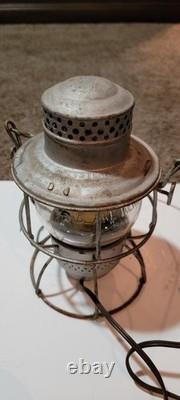 Vintage Adams & Westlake Railroad Lantern with Clear Globe Cnx Electrified