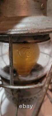 Vintage Adams & Westlake Railroad Lantern with Clear Globe Cnx Electrified