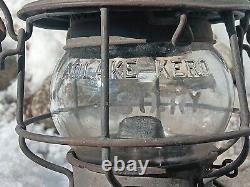 Vintage Adams & Westlake Southern Railway Lantern. SO. RY. Etched Clear Globe