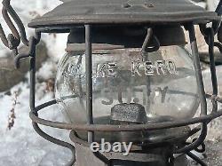 Vintage Adams & Westlake Southern Railway Lantern. SO. RY. Etched Clear Globe