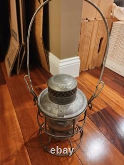 Vintage Adlake 300 Kero Railroad RR Lantern Lamp Clear Ribbed Globe USA Canada