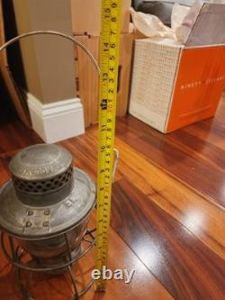 Vintage Adlake 300 Kero Railroad RR Lantern Lamp Clear Ribbed Globe USA Canada
