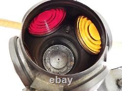 Vintage Adlake 4-Way Railroad Switch Signal Lantern Train RR Lamp Light Amber