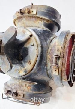 Vintage Adlake 4-Way Reflex Railroad Signal Switch Lamp With Stone Guards Train