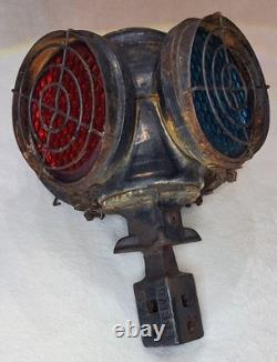 Vintage Adlake 4-Way Reflex Railroad Signal Switch Lamp With Stone Guards Train
