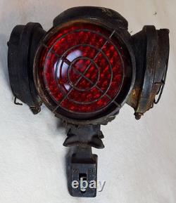 Vintage Adlake 4-Way Reflex Railroad Signal Switch Lamp With Stone Guards Train