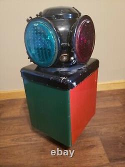 Vintage Adlake 4-way Signal Railroad Lamp 20 1/2 Inches Tall Stimson Lenses