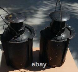 Vintage Adlake, Adqms And Westlake, Non Sweating Railroad Lamps (pair), Rare
