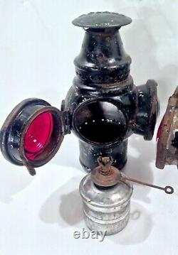 Vintage Adlake Automotive Lamp Lanterns 1907 Patent Date Railroad 8 Inches Tall