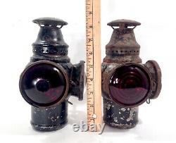 Vintage Adlake Automotive Lamp Lanterns 1907 Patent Date Railroad 8 Inches Tall